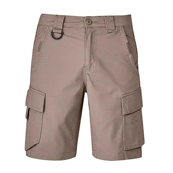 Men's Curved Cargo Shorts ZS360 Work Wear Syzmik Khaki 72R